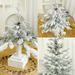 75/110/145cm Premium PE Snow-Covered Christmas Tree With Wooden Base - Realistic Full PE Artificial Holiday Tree For Floor Decoration_voghion.com