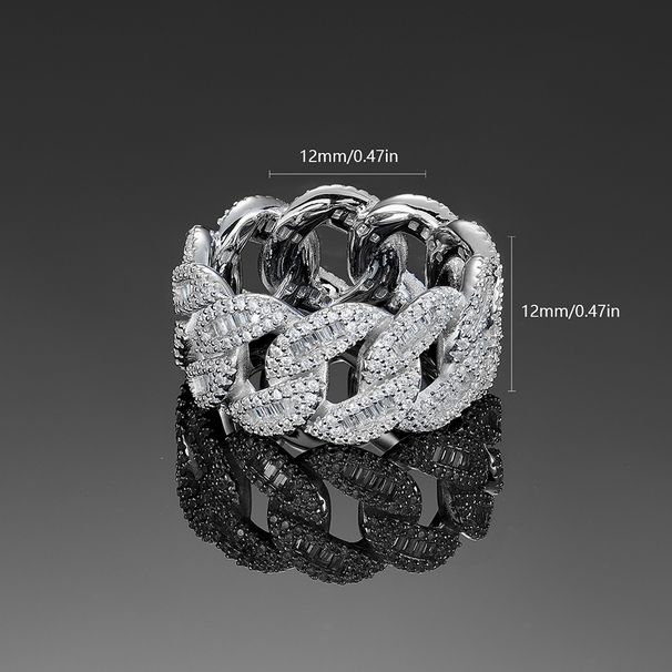 Anello cubano unisex a forma di luna in argento, stile hip-hop, stile street_voghion.com