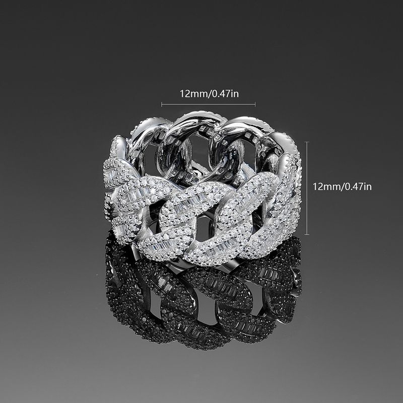 Anello hip-hop in argento, nicchia di strada alla moda, anello cubano unisex a forma di luna_voghion.com