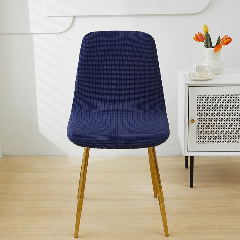 Nordic modern curved short back chair cover household corn velvet dining chair back chair cover stool cover_voghion.com