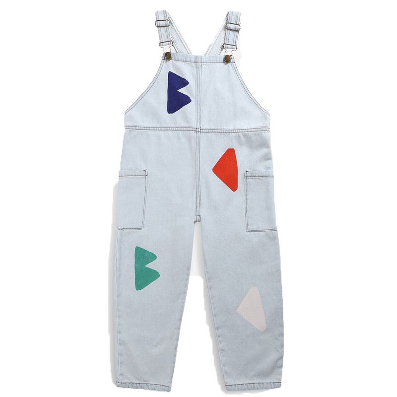 Overol vaquero para niños: pantalones con tirantes suaves ajustables y estampados de dibujos animados | Mono de talla A 100 % algodón para niños y niñas (80-140 cm)_voghion.com