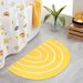 Rainbow Semi-Circle Flannel Rug - Non-Slip Kids Bath Mat, Soft Polyester Floor Carpet, Machine Washable For Bathroom, Nursery & Entryway_voghion.com