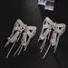 Tassel Bow Ear Clip Design Niche Rhinestone Earrings Exquisite And Fashionable Earrings_voghion.com