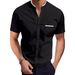 Sommer Neue Kurzarm Herrenhemd Casual Pocket Splicing Kontrastfarbe Top_voghion.com