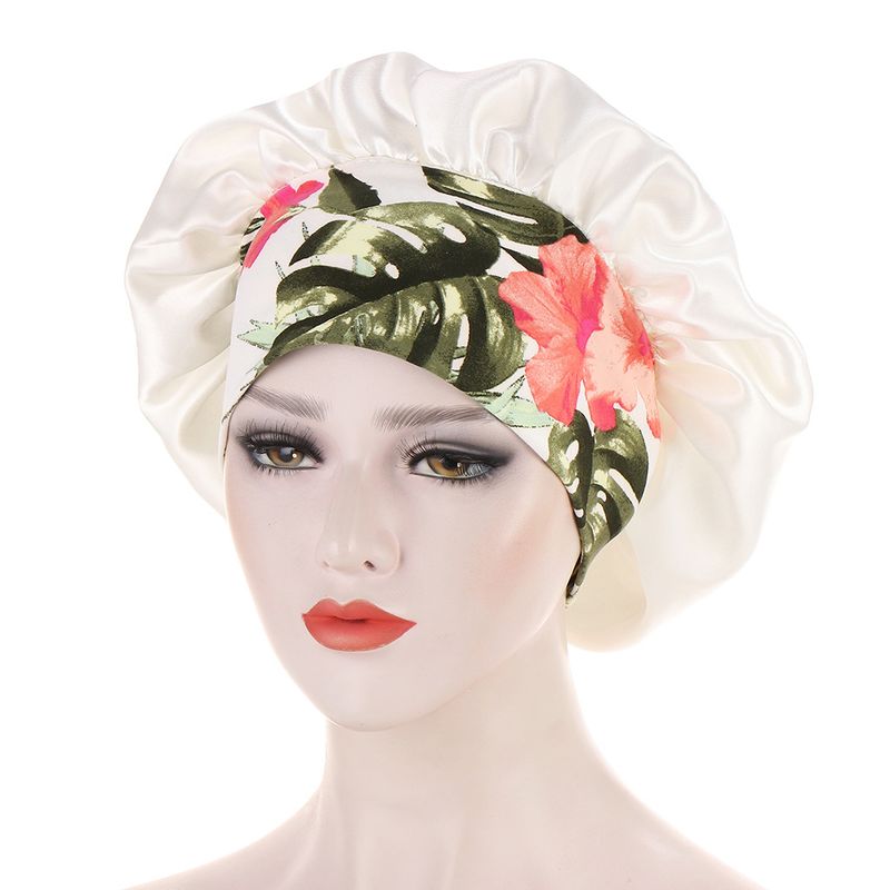 Chapéus femininos moda peruca chapéu de cetim coque floral aba larga touca de noite em estoque_voghion.com
