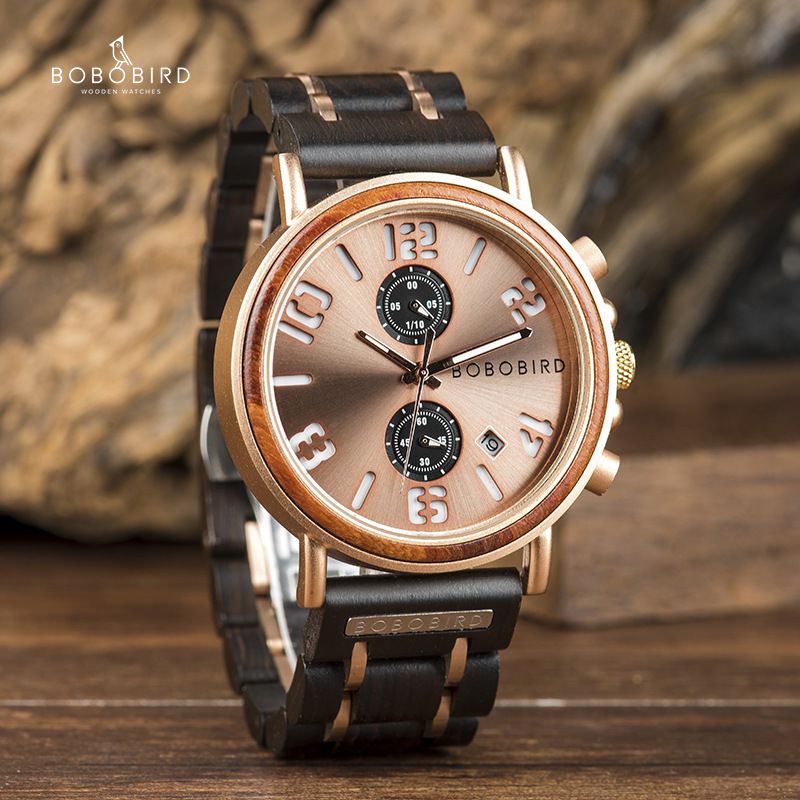 BOBO BIRD Orologio autentico da uomo casual in legno da uomo di mezza età_voghion.com