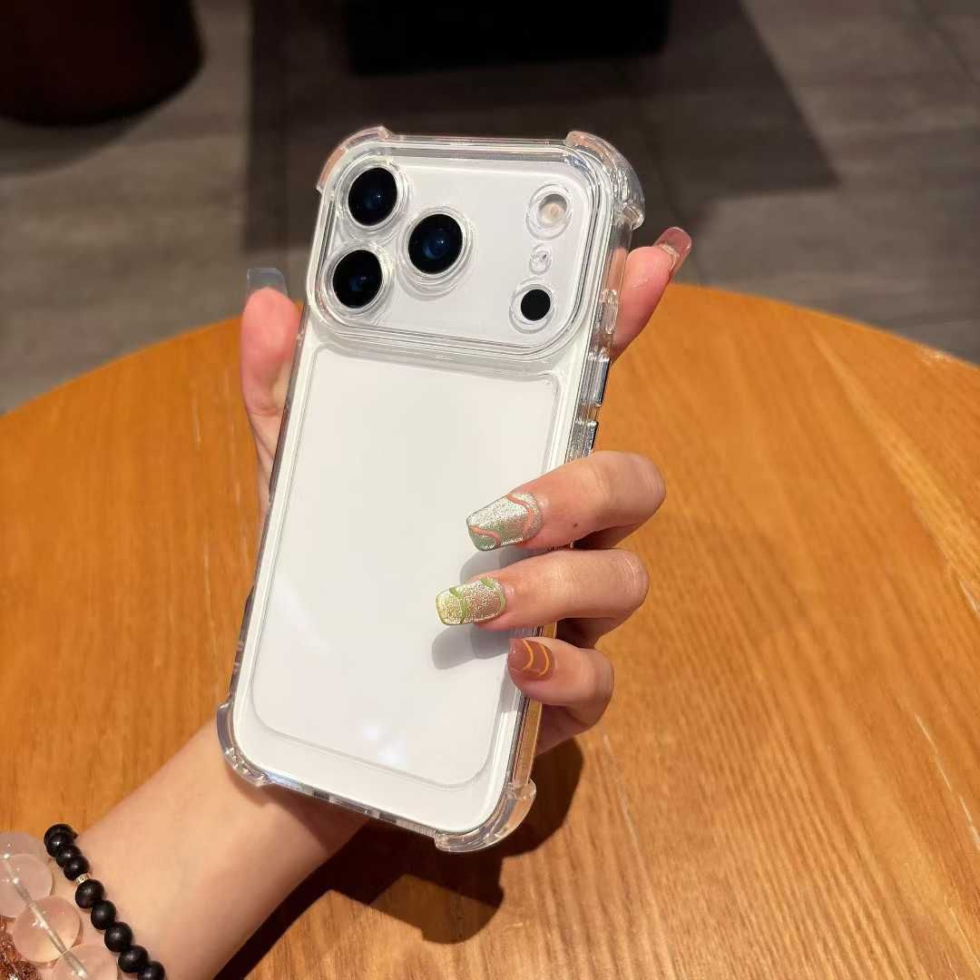 Airbag Phone Case For IPhone 17 Air 13 12 14 15 16 Pro Max XR XS 7 8 Plus SE Clear Shock Absorption Silicone Soft Back Protective Transparent Cover_voghion.com