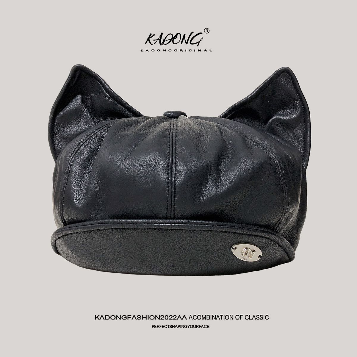 Herbst-Winter-Design, neues Leder, Katzenohr, süß, niedlich, warm, vielseitig, für Fotoshootings_voghion.com