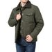 Herren-Winterjacke mit Fleecefutter und Sherpa-Kragen – Winddichter Mantel aus Baumwollmischung für Outdoor- und Freizeitkleidung (Khaki, Armeegrün, Marineblau)_voghion.com