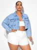 Jeansjacke in Übergröße für Damen, modisch, für den Winter, Boho, mit Fransen, verziert, langärmelig, lässig, Streetwear_voghion.com
