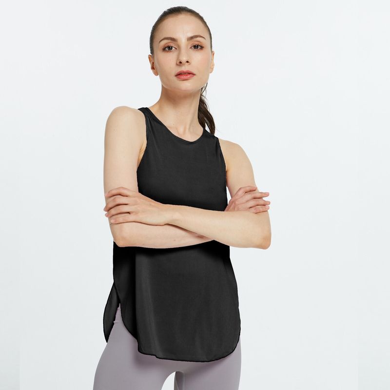 SUPERFLOWER Women's New Pure Color Loose Yoga Vest Pullover Quick Drying Fiess Top for Women_voghion.com