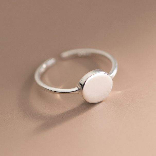 Fashionable Geometric Block Circular Smooth Open Ring Combination For Men's And Women's Personalized Food Rings_voghion.com