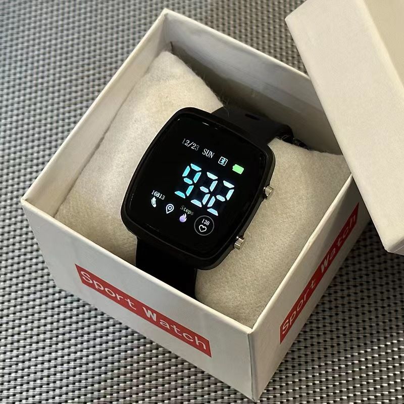 2023 New Cross Border Small Square Simple And Versatile Sports Digital Electronic Watch For Male And Female High School Students_voghion.com