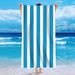 Asciugamano da spiaggia in microfibra - Morbido e soffice, monofacciale con motivo a righe, ad asciugatura rapida e leggero per i viaggi estivi._voghion.com