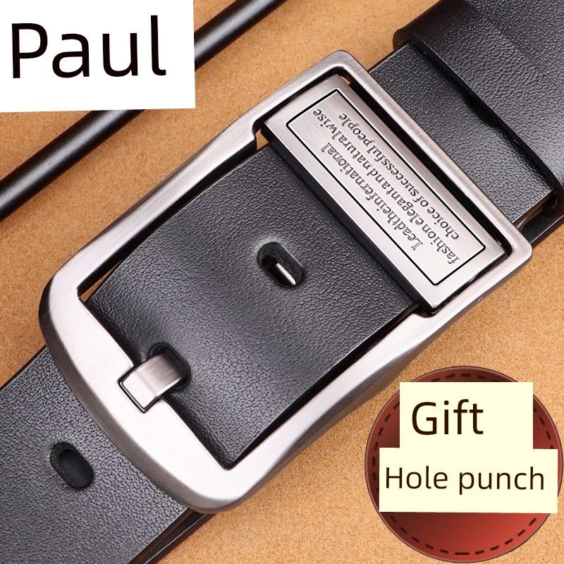 Pin Buckle Young And Middle-aged K-style Business Casual Men's Leather Belt_voghion.com