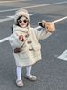 Boys' And Girls' Winter Soft Waxy Skin And Fleece Thickened Lamb Fur Buckle Hooded Medium Long Coat Warm Coat_voghion.com