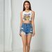 Women's Clothing New Denim Shorts Designer Shorts High Waist Spot Denim Shorts Ripped Casual Hot Pants_voghion.com