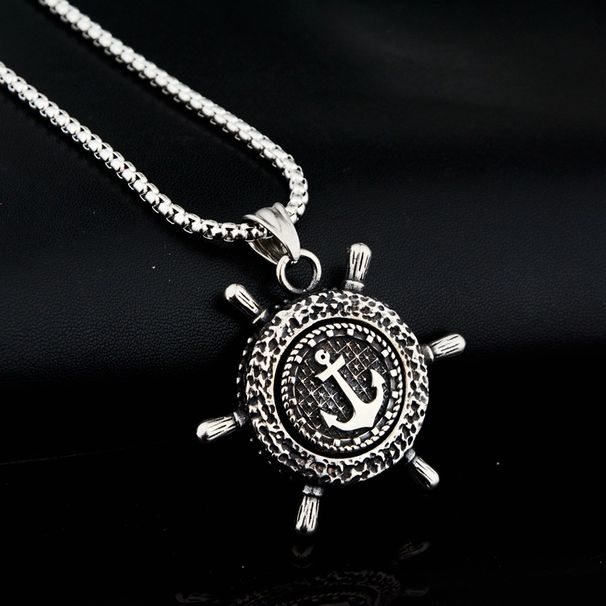 Nuovo pedale rotante con timone, collana versatile in acciaio al titanio hip-hop, accessori di coppia personalizzati per me_voghion.com