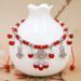 New Women's Summer String Natural Red Agate Peace Lock Tassel Bell Zodiac Year Anklet Accessories_voghion.com