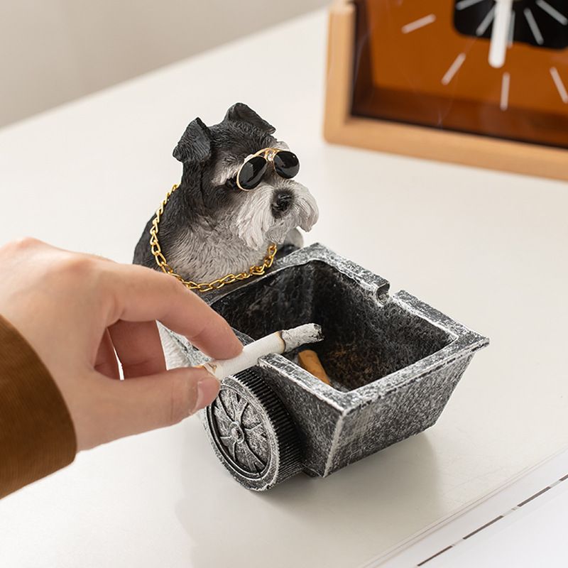 Kreativer Schnauzer-Aschenbecher, Ornament, Persönlichkeit, trendig, für Zuhause, Wohnzimmer, Büro, Dekoration, leichter Luxus_voghion.com
