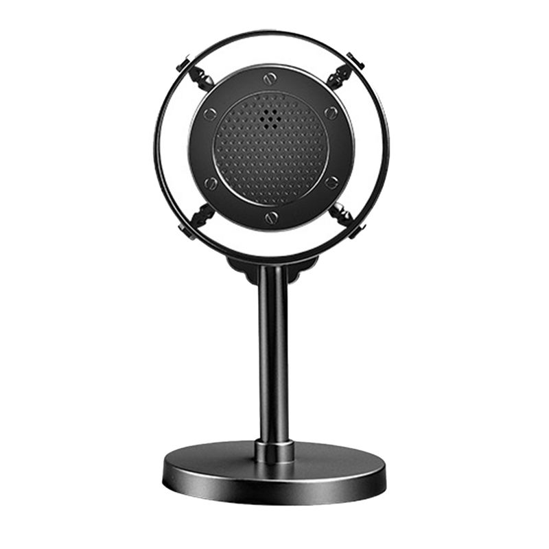 Vintage Style Microphone Simulation Classic Retro Dynamic Vocal Mic Universal Stand for Live Performance Sing Black_voghion.com