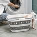 Foldable Collapsible Handled Laundry Basket Ellipse Oval Tub- Portable Washing Tub Space Saving Laundry Containers_voghion.com
