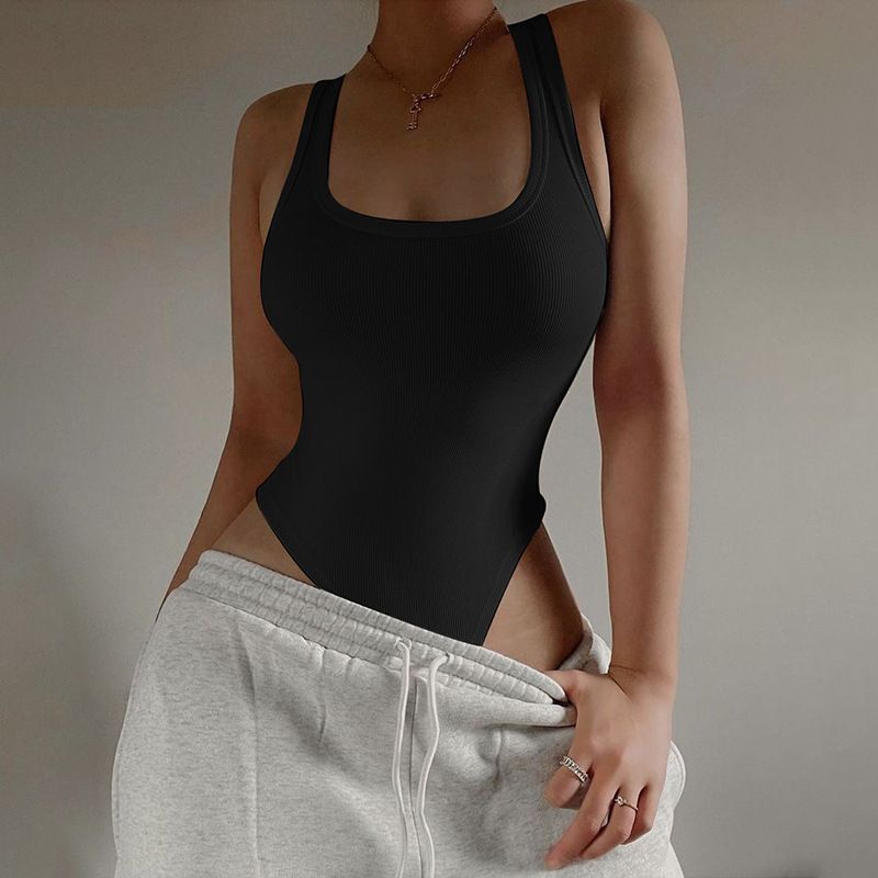 Colete esportivo feminino de malha halter macacão sexy top halter interno_voghion.com