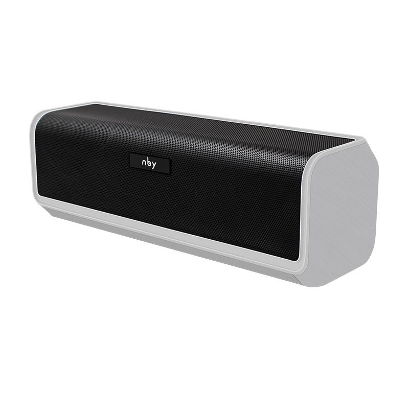 NBY 6690 TWS Couplet FM Multifunctional Desktop Plug-in Card Bluetooth Speaker(Silver)_voghion.com