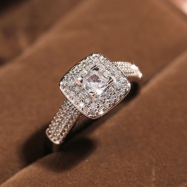 Luxury 925 Sterling Silver Rings For Women Wedding Band Square Zircon Party Engagement Ring Eternity Jewelry_voghion.com