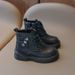 Scarpe per bambini Stivali per ragazze Autunno e inverno Stivali alla moda per bambini Stivali in pelle nera con suola morbida per bambini di medie e grandi dimensioni_voghion.com