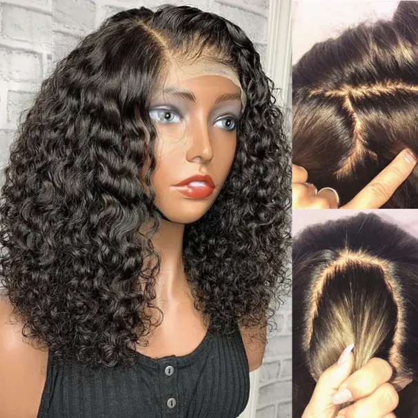 Mély göndör selyem alapon teljes csipke parókák emberi hajból, előre kitépett brazil göndör haj selyem tetejű teljes csipke parókák természetes fejbőr nőknek_voghion.com