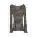 Designed Flared Striped V-Neck Long Sleeve T-Shirt Top Women, Autumn New Style, Waist-Cinching Slimming Inner Layer Base_voghion.com