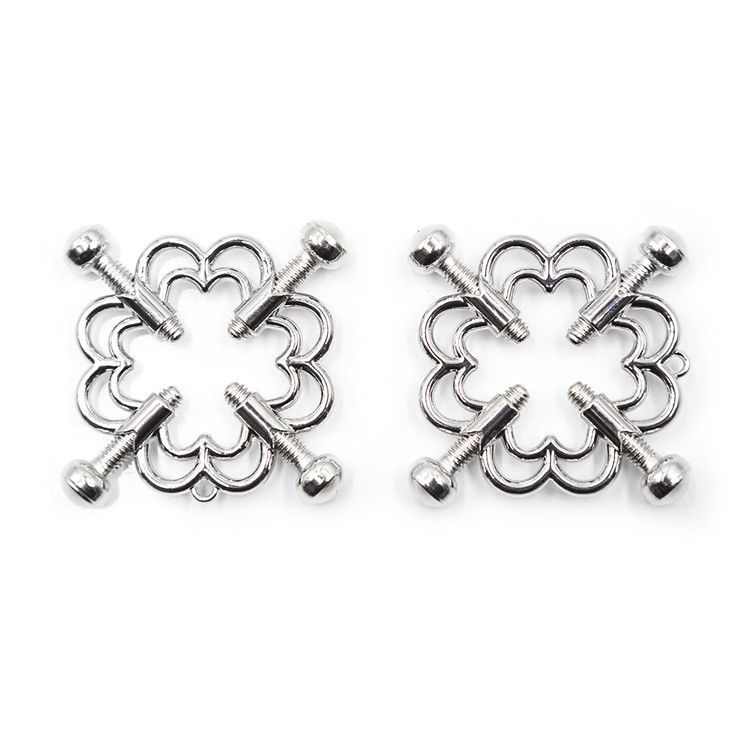 Pinces à tétons en forme de fleur, pinces à tétons réglables et sexy, pinces à tétons à double chaîne et autocollants pour tétons sexy._voghion.com