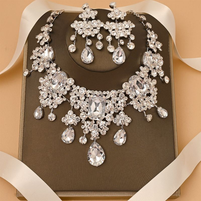 Orecchini a goccia con strass esagerati, a forma di clavicola, per donne, set di gioielli_voghion.com