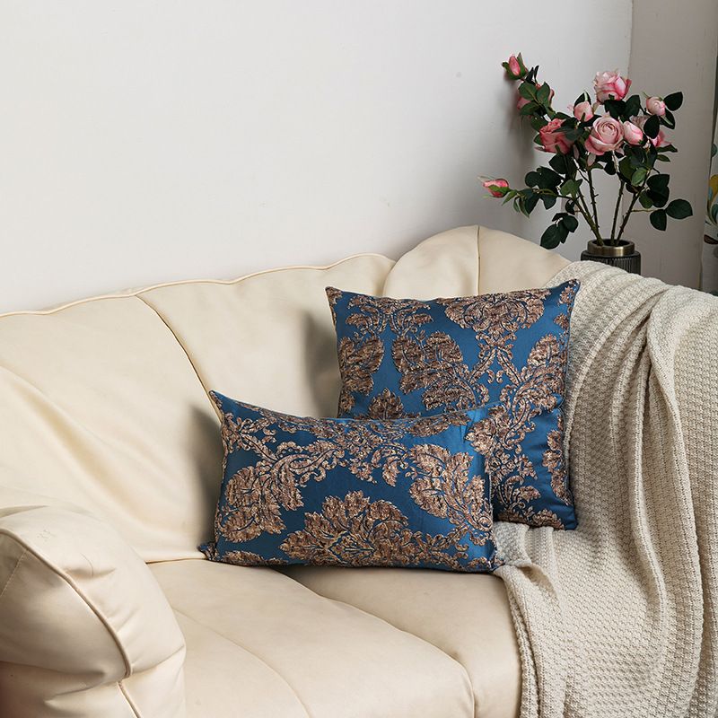 Κάλυμμα μαξιλαριού καναπέ σε κλασικό μεγάλο σχέδιο πολυτελείας ζακάρ craft διακόσμηση σπιτιού μοντέλο μαξιλαροθήκη δωματίου_voghion.com