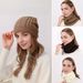 Autumn And Winter Warm Neck Warmer Drawstring Double-Wear Knitted Pullover Women's Hat Ponytail Deer Fleece Fabric_voghion.com