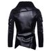 Mode-Herren-PU-Lederjacke mit Samtfutter – Asymmetrisches Design, Wintertauglicher Bikermantel (S-XXL, Schwarz/Braun)_voghion.com