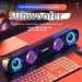 Altavoz Bluetooth inteligente para computadora de escritorio, subwoofer dual de alto volumen, luz ambiental, altavoz pequeño_voghion.com