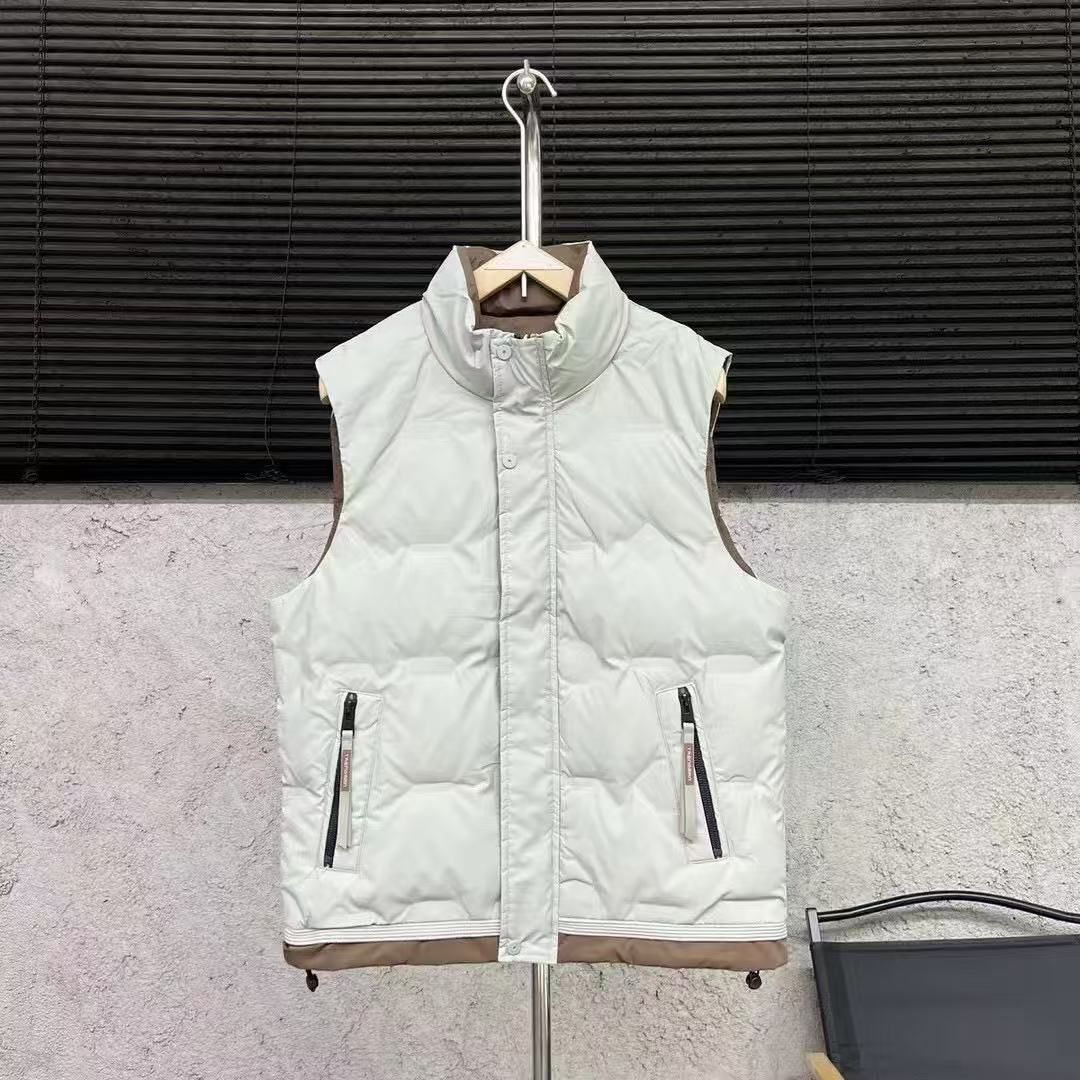Gilet unisexe en duvet de canard 2024, décontracté, polyvalent, coupe ajustée, chaud, hiver, col montant_voghion.com