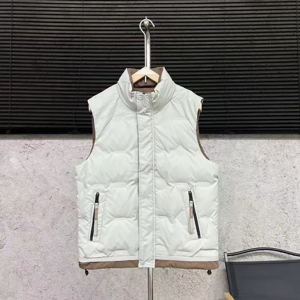 Gilet unisexe en duvet de canard 2024, décontracté, polyvalent, coupe ajustée, chaud, hiver, col montant_voghion.com