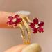 2025 Nouveautés Mode Vintage Délicate Floral Ruby Rings pour Tempérament Féminin Incrusté Plein de Zircone Cubique Ouverture Anneau Fête_voghion.com