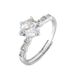 1 Carat Moissanite Bamboo Ring - Adjustable White Gold Plated Minimalist Design_voghion.com