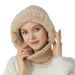 Sciarpa classica alla moda con motivo intrecciato, foderata in pile, calda, antifreddo, cappello lavorato a maglia, nuovo cappello di lana autunnale e invernale_voghion.com