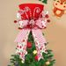 Chapeau de sapin de Noël ajustable avec nœud – Décoration étoile festive pour sapin de Noël (rouge, rose, bleu)_voghion.com