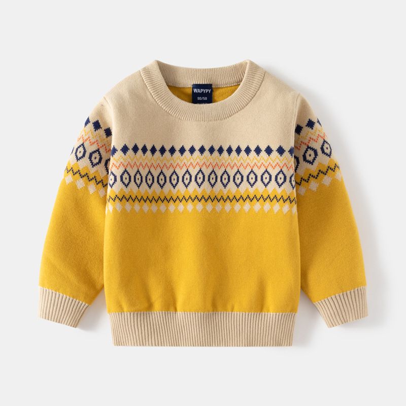 kids'clothing Children's sweater Boy's patterned sweater baby base shirt_voghion.com