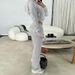 Women's Clothing Hooded Zipper Sweatshirt Elastic Waist Loose Casual Straight Pants Two Piece Suit_voghion.com