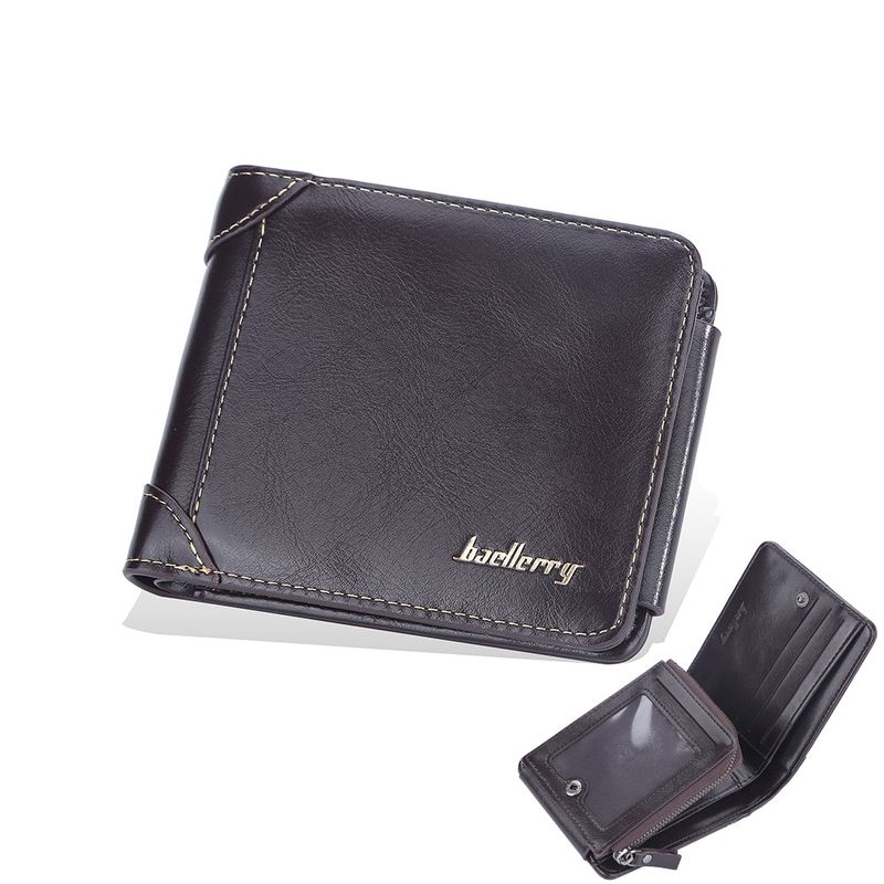 Wallet For Men Short Multi-card Triple Fold Zipper Purse Fashion Thin Card Bag For Men_voghion.com
