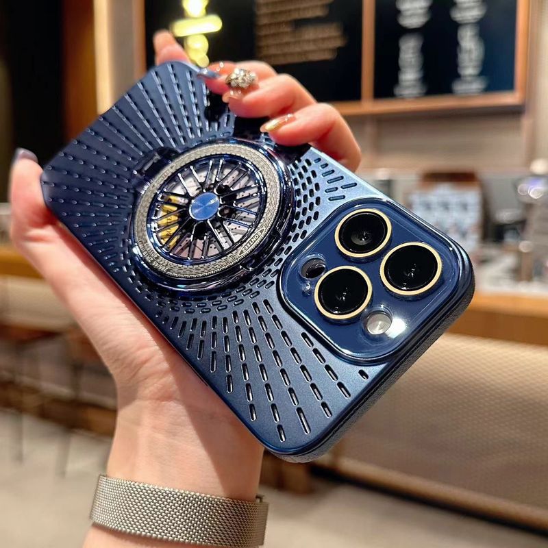 Μαγνητική θήκη Fidget Spinner για iPhone 16/15 Pro/14/13 - Σχεδιασμός αεριζόμενης ψύξης με αντιολισθητική λαβή και αντικραδασμικό πίσω κάλυμμα με γυαλιστερό φινίρισμα_voghion.com