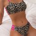 Badeanzug Damen Split Sling Tube Top Leopardenmuster Sexy Rücken Bikini Strandurlaub_voghion.com