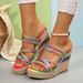 Women's Shoes Spring New Other Slippers Wedge Heels Colorful High Heels Rubber Color Shaped High Heel Sandals_voghion.com